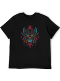 Skull Graphic Black Tee - Neon Demon Design