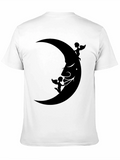 Moon Face & Angels Black Graphic Tee