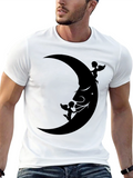 Moon Face & Angels Black Graphic Tee