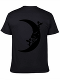 Moon Face & Angels Black Graphic Tee