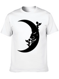 Moon Face & Angels Black Graphic Tee