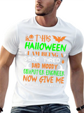 Halloween Computer Engineer Graphic T-Shirt