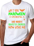 Halloween Computer Engineer Graphic T-Shirt