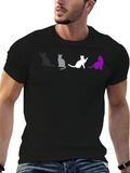 Asexual Pride Cats T-Shirt - Black