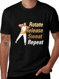 Rotate Release Sweat Repeat Mens Black T-Shirt