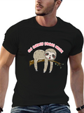 Sloth on Energy Saving Mode Black T-Shirt