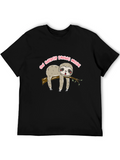 Sloth on Energy Saving Mode Black T-Shirt