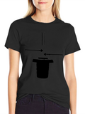 Modern Black T-Shirt with Abstract Graphic Design