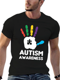 Autism Awareness Handprint Graphic T-Shirt