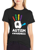 Autism Awareness Handprint Graphic T-Shirt