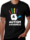 Autism Awareness Handprint Graphic T-Shirt
