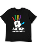 Autism Awareness Handprint Graphic T-Shirt