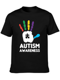 Autism Awareness Handprint Graphic T-Shirt