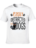 Easily Distracted By Dogs Black T-Shirt