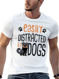Easily Distracted By Dogs Black T-Shirt