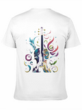 Vibrant Violin Graphic Tee - Black