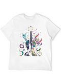 Vibrant Violin Graphic Tee - Black