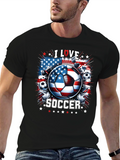 I Love Soccer USA Flag Graphic Tee
