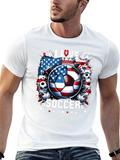 I Love Soccer USA Flag Graphic Tee