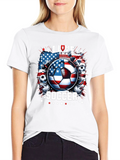 I Love Soccer USA Flag Graphic Tee