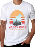 Yellowstone Gray Wolf Retro T-Shirt