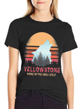 Yellowstone Gray Wolf Retro T-Shirt