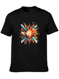 Abstract Geometric Burst Graphic Tee