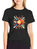 Abstract Geometric Burst Graphic Tee
