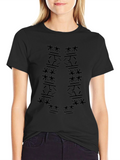 Black T-Shirt with Japanese Forest Design