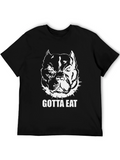 Gotta Eat Pitbull Graphic T-Shirt - Black