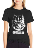 Gotta Eat Pitbull Graphic T-Shirt - Black