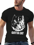 Gotta Eat Pitbull Graphic T-Shirt - Black