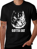 Gotta Eat Pitbull Graphic T-Shirt - Black