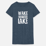 Wake And Lake Time Boating Design Captain T-shirt