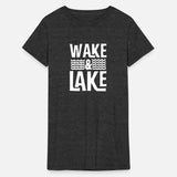 Wake And Lake Time Boating Design Captain T-shirt