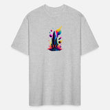 watercolor neon rocket