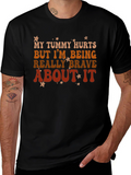 Funny Tummy Hurts Graphic T-Shirt