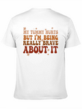 Funny Tummy Hurts Graphic T-Shirt