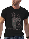 Floral Hand Graphic Black T-Shirt