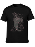 Floral Hand Graphic Black T-Shirt