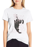 Floral Hand Graphic Black T-Shirt