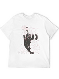 Floral Hand Graphic Black T-Shirt