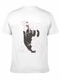 Floral Hand Graphic Black T-Shirt