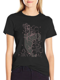 Floral Hand Graphic Black T-Shirt