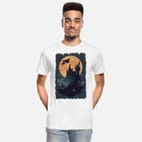 Witch flying into the castle