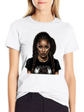 Stylish Black T-Shirt with Woman Graphic