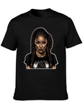 Stylish Black T-Shirt with Woman Graphic