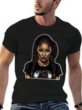 Stylish Black T-Shirt with Woman Graphic