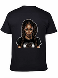 Stylish Black T-Shirt with Woman Graphic