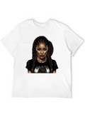 Stylish Black T-Shirt with Woman Graphic